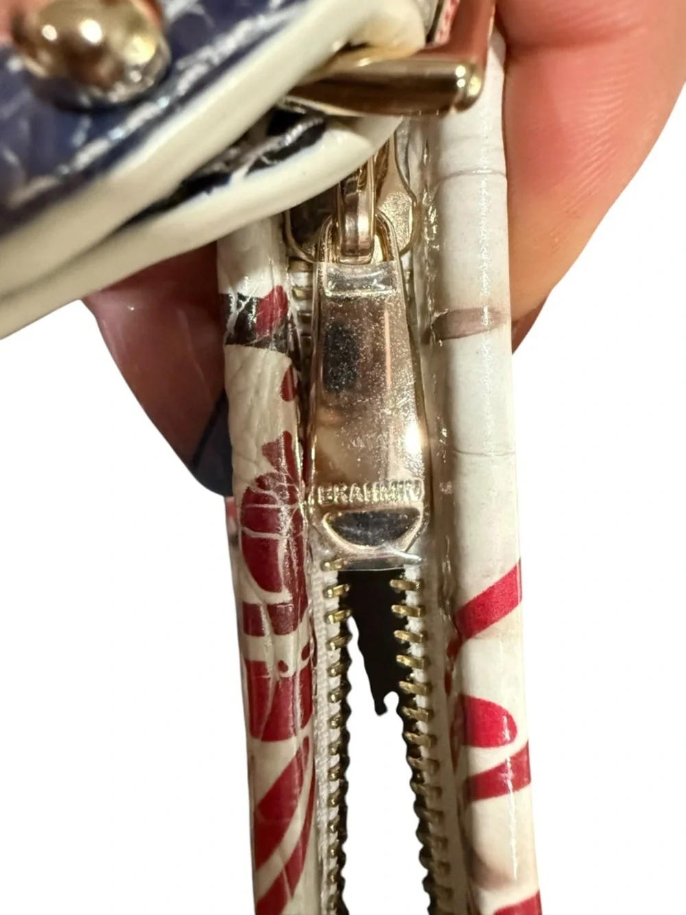 Brahmin Floral Melbourne Embossed Leather Mini Shoulder Bag Ivory Multicolor - Picture 9 of 9